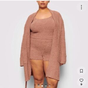 SKIMS Cozy Knit Robe Set in Brown